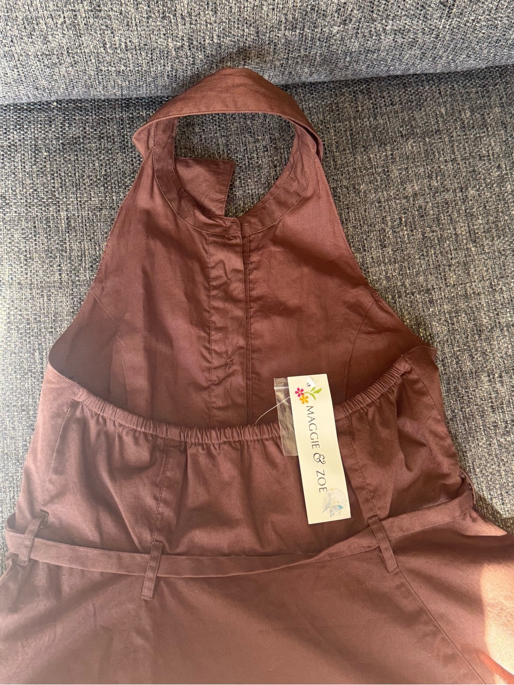 Maggie & Zoe Chocolate Brown Halter Tie-Waist Dress - Picture 10 of 10
